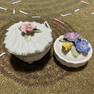 Floral Ceramic Trinket Boxes